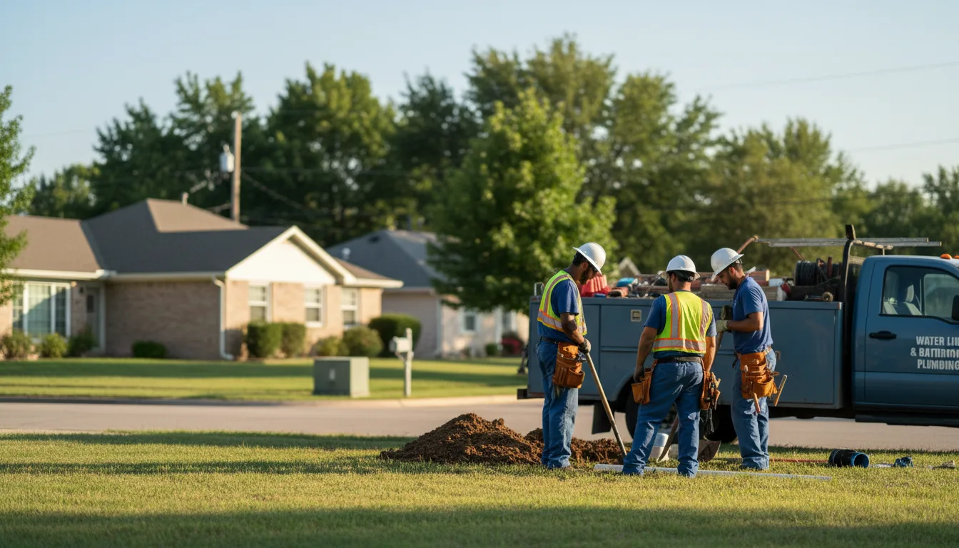 Residential water line and bathroom plumbing service in Haworth, OK